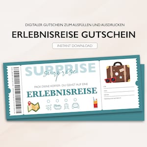Personalisierter Gutschein Reise Ticket PDF Download Reisegutschein Gutscheinkarte Bearbeitbare Gutscheine Zum Ausdrucken Und Zum Ausfüllen