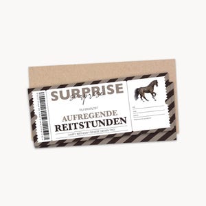 Cupón personalizado para montar a caballo (PDF) Descargar cupón para montar a caballo Lecciones de equitación Cupones editables para imprimir y completar