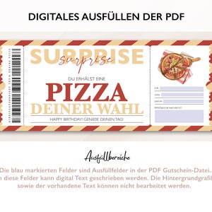 Personalized Voucher Pizza Ticket PDF Download Restaurant Dinner Editable Vouchers To Print And Fill Out image 6