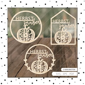Laserbestand herfst teken pompoen SVG EPS PDF deur teken herfst magie snijden bestand plotter bestand laser digitaal bestand 664