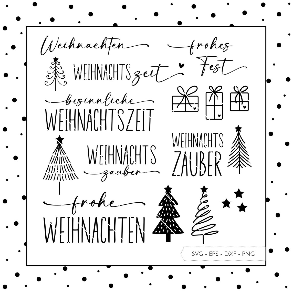 Plotter File Merry Christmas SVG Eps DXF PNG Vector Plotter Files ...