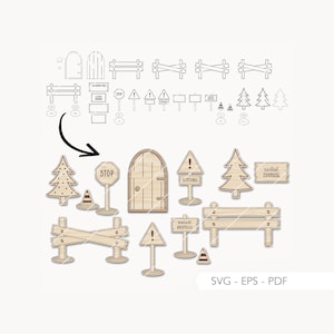 Plik laserowy drzwi gnoma plac budowy SVG EPS PDF gnom plac budowy zestaw gnoma dom gnoma plik laserowy 695