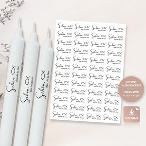 Tatuajes de velas Qué bueno que estás aquí Plantilla PDF velas Película de agua para velas de palo Plantilla para imprimir Confirmación Comunión Confirmación 185