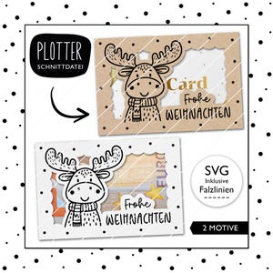 Plotterdatei Weihnachten Geldgeschenk SVG Schnittdatei Rentier Gutschein Verpackung Weihnachtsgeschenk Geschenkverpackung Digitale Datei 786
