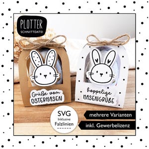 Plotterdatei Ostern Geschenkbox SVG Körbchen Geschenkverpackung Ostern Osterhase Für Schokoei Und Teelicht Digitaler Download 966