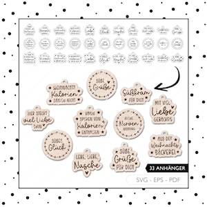 Laserdatei Geschenkanhänger Weihnachtsbäckerei SVG EPS PDF Plätzchen Backen Weihnachten Anhänger Laserdatei Laser Cut Digitaler Download 698