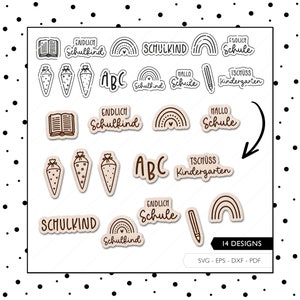 Laserdatei Streudeko Schulanfang Dekoration Einschulung SVG EPS DXF Schulkind Konfetti Schulanfang Laser Cut Digitaler Download 259