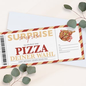 Personalized Voucher Pizza Ticket PDF Download Restaurant Dinner Editable Vouchers To Print And Fill Out image 3