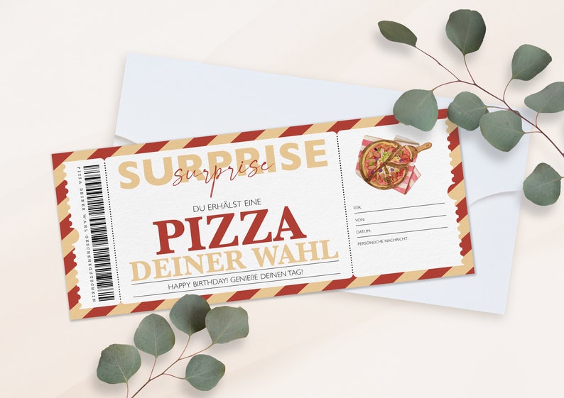 Personalized Voucher Pizza Ticket PDF Download Restaurant Dinner Editable Vouchers To Print And Fill Out image 3