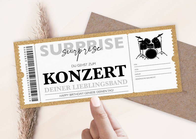 Personalized voucher concert ticket PDF download concert voucher voucher card editable vouchers to print out to fill out image 4