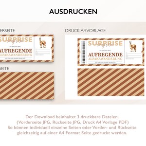 Personalisierter Gutschein Alpakawanderung Ticket PDF Download Alpaka Ausflug Bearbeitbare Gutscheine Zum Ausdrucken Und Zum Ausfüllen v2 Bild 7