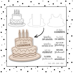 Arquivo laser dinheiro presente bolo envelope de aniversário SVG EPS DXF voucher bolo de aniversário corte a laser download digital v116