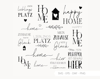 Archivos de trazador SVG, Eps, DXF, PNG | Inicio, Letras, Refranes, Clipart, Archivo de trazador, Vinilo alemán, Plotter de corte láser, Descarga digital v1