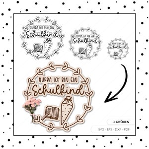 Archivo láser de regreso a la escuela signo SVG EPS DXF escuela niño corona corte archivo flores escuela cono escuela decoración corte láser descarga digital v347