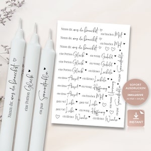 Candle tattoos Take what you need | PDF template for candles Water slide film I Candle tattoo stick candles | Candle decorating v1