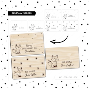 Fichier laser planche de petit-déjeuner renard SVG EPS DXF planche de petit-déjeuner découpée au laser téléchargement numérique v231