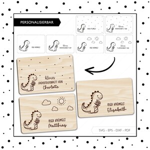 Laserdatei Frühstücksbrettchen Brettchen Dinosaurier SVG EPS DXF Frühstücksbrett Dino Brett Laser Cut Digitaler Download v232