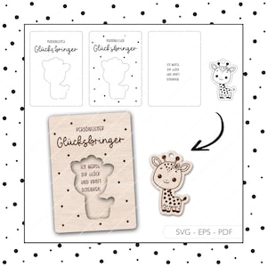 File laser Portafortuna SVG EPS PDF Portachiavi giraffa Taglio laser Download digitale v549