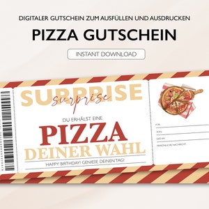 Personalized Voucher Pizza Ticket PDF Download Restaurant Dinner Editable Vouchers To Print And Fill Out image 2