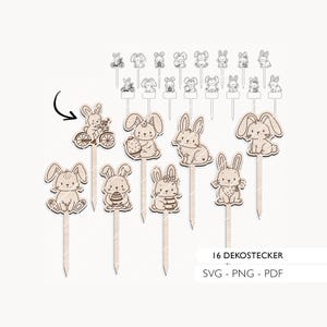 Laserdatei Ostern Dekostecker SVG Osterhase Deko Stecker Hase Laser Cut Digitaler Download 972
