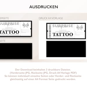 Personalisierter Gutschein Tattoo Ticket PDF Download Weihnachten Tattoogutschein Gutscheinkarte Gutscheine Zum Ausdrucken Zum Ausfüllen Bild 7