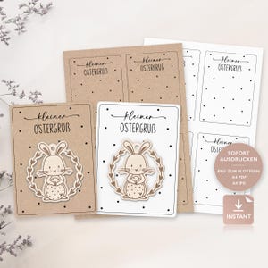 Druckvorlage Ostern PDF Vorlage Zum Ausdrucken Geschenkkarte Kleiner Ostergruß Geschenk Verpackung PNG Plotterdatei Download Datei 860