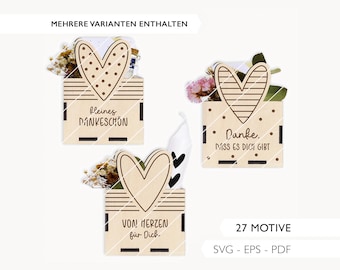 Laser file gift box SVG basket birthday gift wrapping gift basket laser cut digital download 883