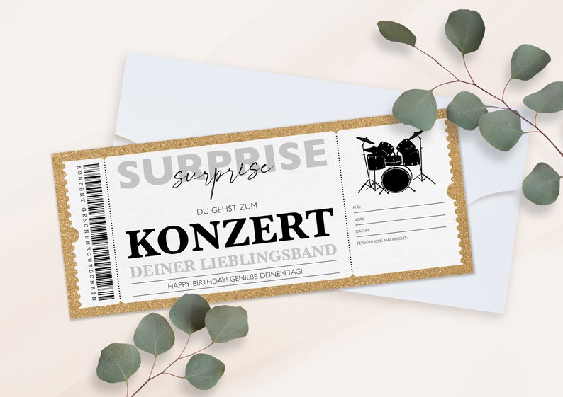 Personalized voucher concert ticket PDF download concert voucher voucher card editable vouchers to print out to fill out image 3