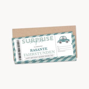 Personalized Voucher Driving Lesson Ticket PDF Download Driving School Voucher Card Editable Vouchers To Print To Fill Out