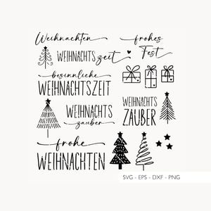 Plotter file Merry Christmas SVG Eps DXF PNG Vector Plotter files German lettering Christmas time Laser file Digital Download v52