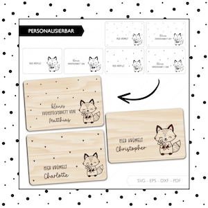 Fichier laser planche de petit-déjeuner renard SVG EPS DXF planche de petit-déjeuner découpée au laser téléchargement numérique v310
