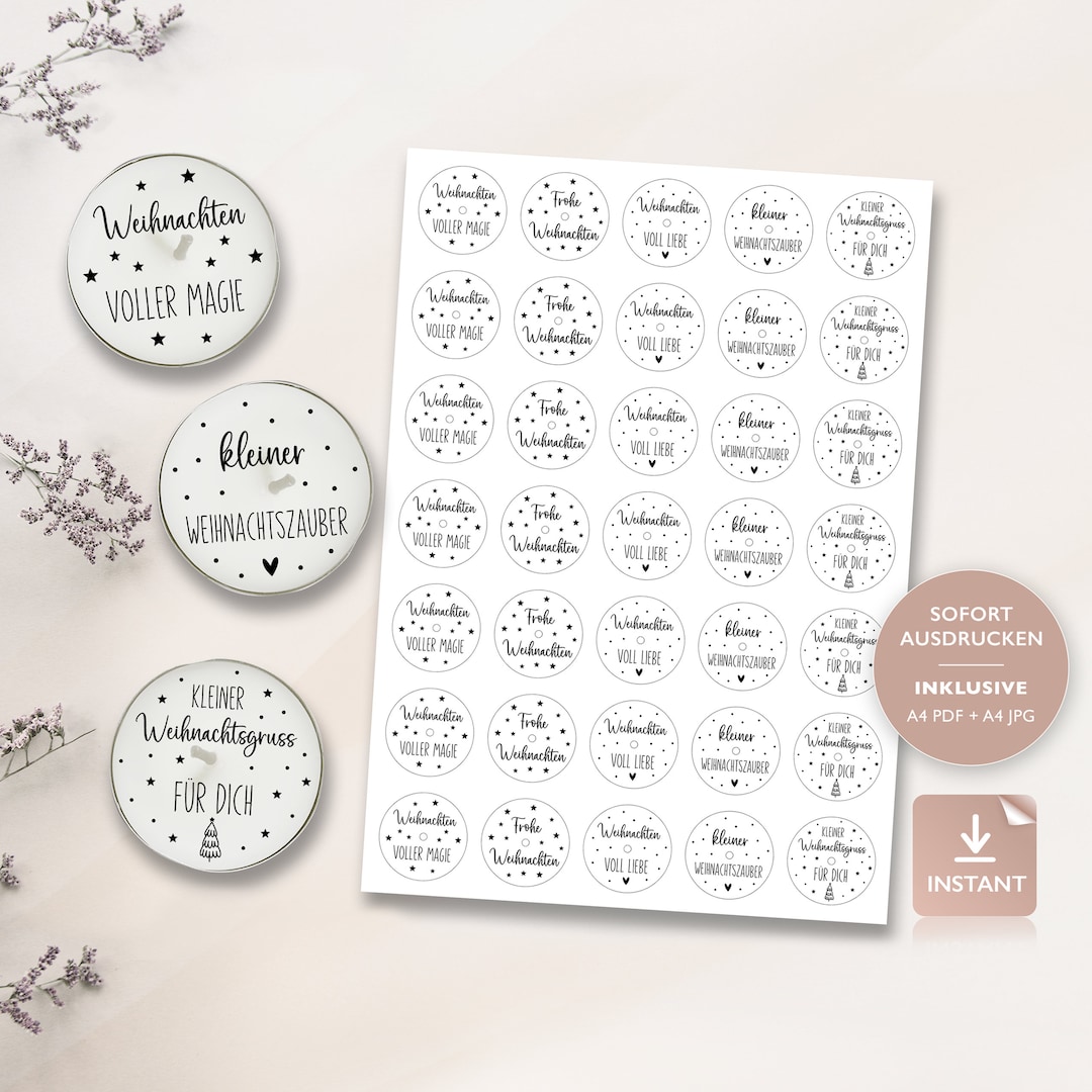 Teelicht Botschaften Kerzentattoos Weihnachten PDF Vorlage teelicht-botschaften-kerzentattoos-weihnachten-pdf-vorlage