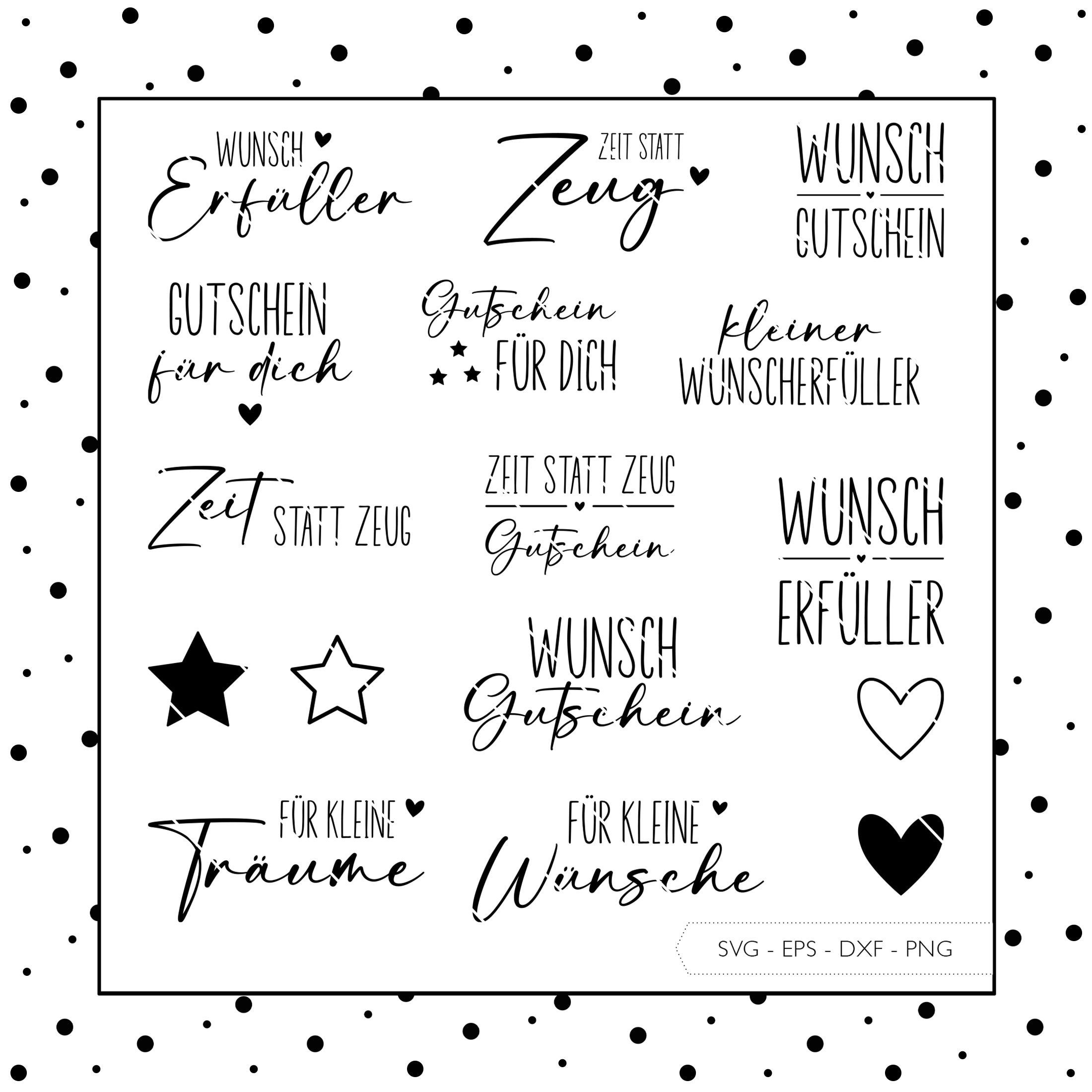 Plotter file voucher SVG Eps DXF PNG | Cash gift lettering sayings laser file German laser cut plotter digital download v57