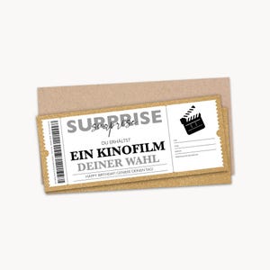 Cupón personalizado para entradas de cine, cumpleaños, PDF, descarga de cupón de cine, cupones editables para imprimir, tarjeta de cupón para rellenar