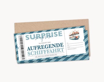 Personalisierter Gutschein Schifffahrt Ticket PDF Download Schiffstour Ausflug Bearbeitbare Gutscheine Zum Ausdrucken Und Zum Ausfüllen