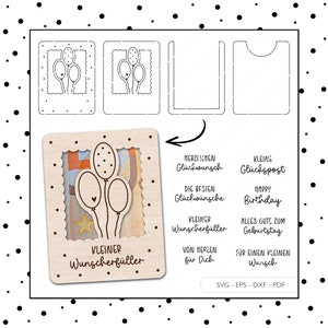 Laserbestand Geld Cadeau Verjaardag Envelop SVG EPS DXF Voucher Gift Card Ballonnen Laser Cut Digitale Download v278