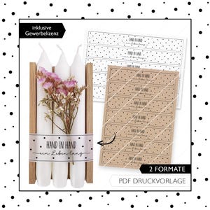 Banderole PDF Druckvorlage Hochzeit Mitbringsel Banderolen PDF Vorlage Zum Ausdrucken Download 977