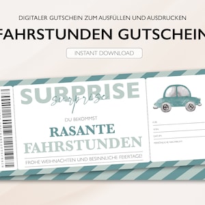 Personalized Voucher Driving Lesson Ticket PDF Download Christmas Driving School Voucher Card Vouchers To Print To Fill Out image 2