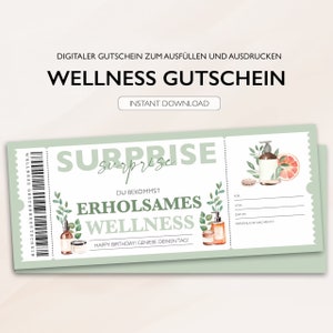 Personalized voucher Wellness Ticket PDF Download Wellness voucher Voucher card Editable vouchers To print out & fill out