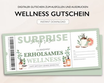 Personalized Voucher Wellness Ticket PDF Download Wellness Voucher Voucher Card Editable Vouchers To Print & Fill Out
