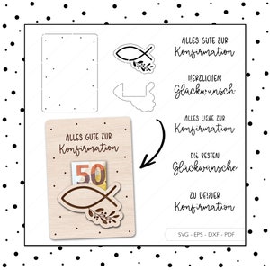 Fichier laser Argent Cadeau Confirmation Enveloppe Carte SVG EPS DXF Carte-cadeau Argent Porte-carte Laser Cut Téléchargement numérique v247