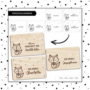 Fichier laser planche de petit-déjeuner renard SVG EPS DXF planche de petit-déjeuner découpée au laser téléchargement numérique v377