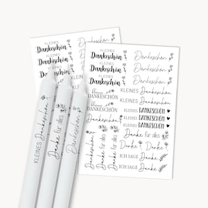 Thank you candle tattoos | PDF template for candles | Waterslide candle decal | Thank you candle tattoo for taper candles | Decorating candles | Printable image 1
