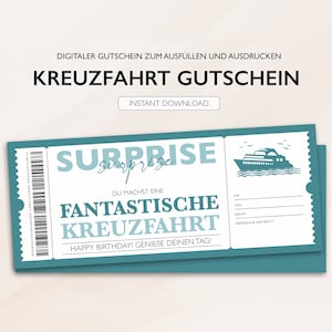 Personalisierter Gutschein Kreuzfahrt Ticket PDF Download Reisegutschein Gutscheinkarte Bearbeitbare Gutscheine Zum Ausdrucken Zum Ausfüllen