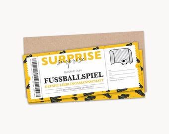 Personalized Voucher Football Ticket PDF Download Football Match Football Voucher Editable Vouchers To Print To Fill Out