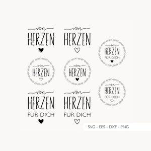 File plotter "Dal cuore per te" SVG EPS DXF PNG | File plotter clipart con detti e scritte Download digitale plotter per taglio laser tedesco v9