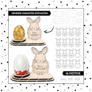 Archivo láser Pascua SVG soporte de huevo recuerdo mesa de Pascua decoración huevo de chocolate regalo invitado archivo láser 895