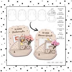 File laser soldi regalo battesimo SVG EPS DXF busta per banconote confezione porta banconote carta regalo Taglio laser Digital Download v437