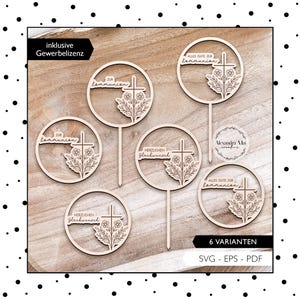 Fichier laser Communion SVG signe décoration plug gâteau topper étiquette cadeau communion décoration laser découpé téléchargement numérique 998