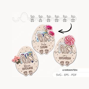 Laser file Easter money gift SVG money holder Easter egg gift card voucher Easter bunny laser cut digital download 838